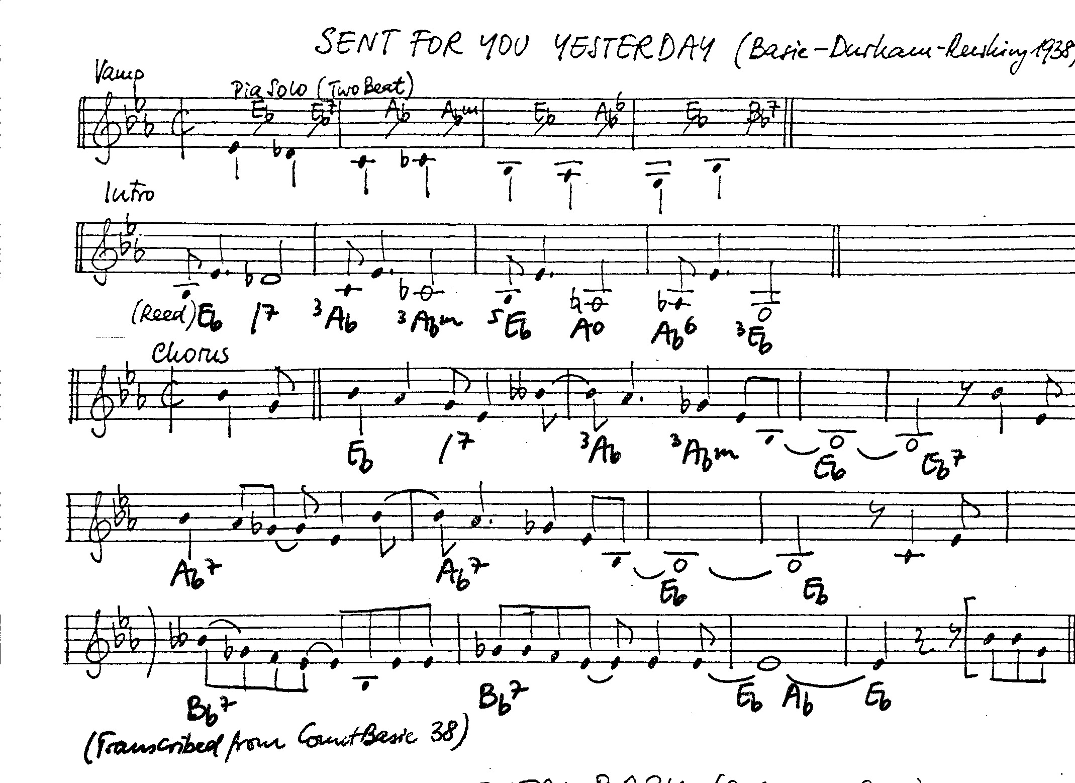 sent for you yesterday leadsheet – book us for your next 20s or gatsby event